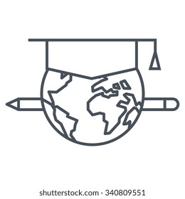 Distance education icon suitable for info graphics, websites and print media and  interfaces. Line vector icon.