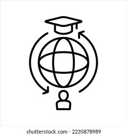 Distance education icon vector graphic illustration