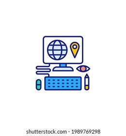 Icono de Educación a distancia en vector. Logotipo