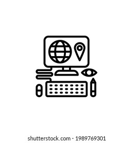 Icono de Educación a distancia en vector. Logotipo