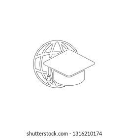 Distance education. simple flat vector icon illustration. outline line symbol - editable stroke