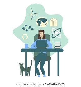 Distance education simple vector illustration