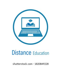 Distance education vector icon isolated on a white background