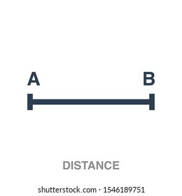 Distance flat icon on white transparent background. You can be used distance icon for several purposes.