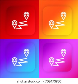 Distance four color gradient app icon set