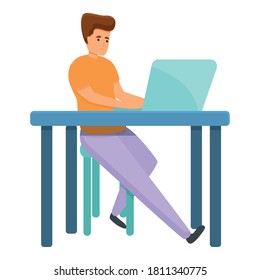 Distance home working icon. Cartoon of distance home working vector icon for web design isolated on white background