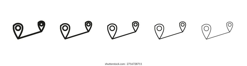 Diseño del icono de la distancia, logotipo, App, interfaz de usuario. Ilustración vectorial, EPS