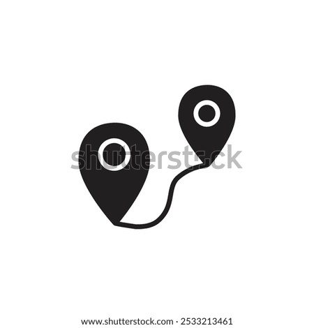 Distance icon Flat line illustration