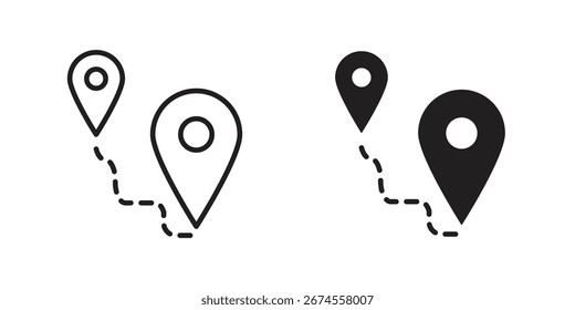 Icono de distancia en estilo de moda plano y forro para diseños de ui App