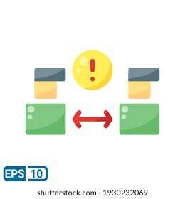 distance icon in flat style isolated on white background. EPS 10