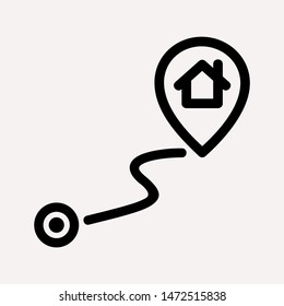 distance icon illustration isolated vector sign symbol