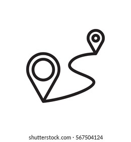 Distance Icon Illustration Isolated Vector Sign Symbol