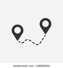 Distance icon illustration,vector pin sign symbol