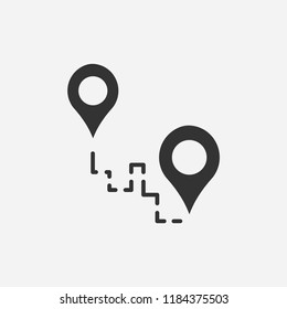 Distance icon illustration,vector pin sign symbol