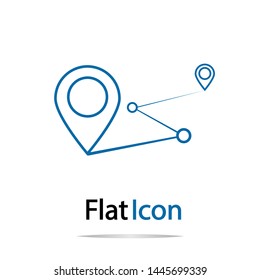 distance icon isolated on white background.