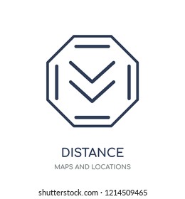 Distance icon. Distance linear symbol design from Maps and locations collection. Simple outline element vector illustration on white background.