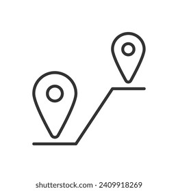 Icono de distancia - Icono de icono de mapa de ubicación