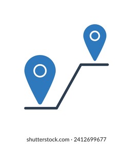 Distance Icon - Location Map Pin Icon