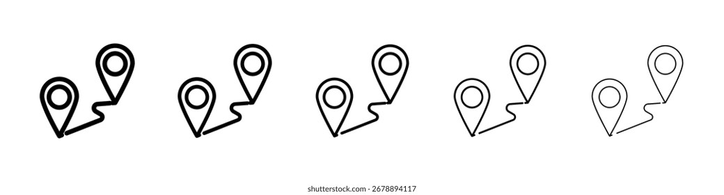 Icono de distancia para concepto móvil y Diseño web.