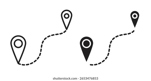 Distance icon, outline vector sign, linear and solid style pictogram isolated on white.