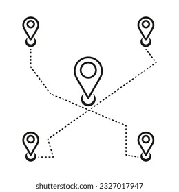 Distance icon. people, travel concept. Vector illustration. stock image.