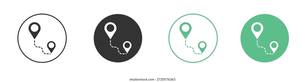 Pictogramas de icono de distancia. Vector EPS 10