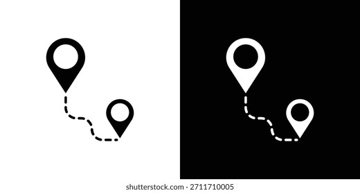 Icono de distancia Establecer colección. Silueta de Vector.