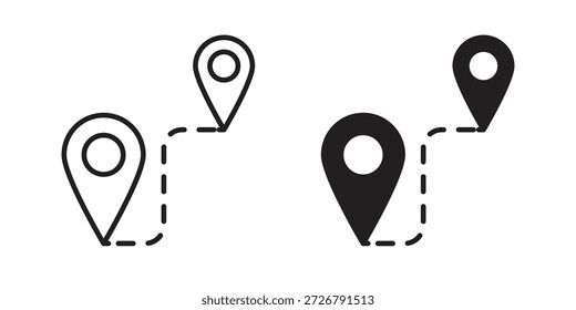 Conjunto de iconos de distancia. paquete de elementos de Web de logotipo mínimo.