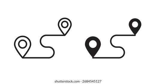 Symbol für Entfernungssymbol und flachen Stil für App-, Web- und Digitaldesign.