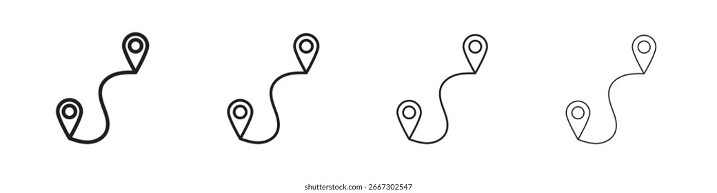 Distance icon simple black vectors pack. Design infographic element