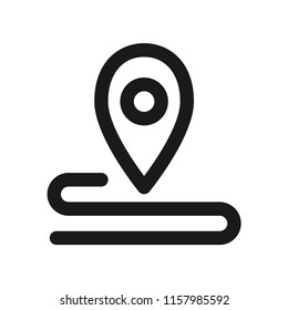 Distance Icon. Simple design, stroke outline style. Line vector. Isolate on white background.