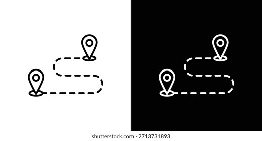 Icono de distancia. Símbolo plano simple. Ilustración de pictograma de contorno negro perfecto