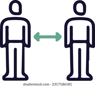 distance icon, social distancing icon. physical distancing icon
