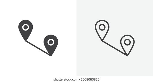 Distance icon in solid and outlined style