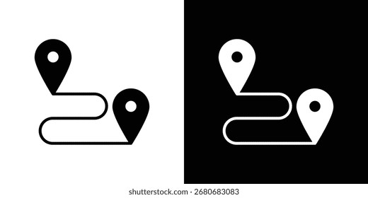 Símbolo de icono de distancia. diseño simple editable.