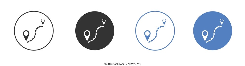 Icono de distancia Diseño de línea delgada. Gráfico de Vector. EPS 10
