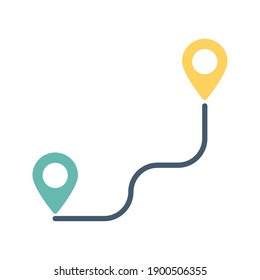 Distance icon. Thin linear distance outline icon isolated on white background from Coronavirus Prevention collection color editable