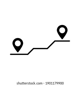 Distance icon. Thin linear distance outline icon isolated on white background from Coronavirus Prevention collection color editable