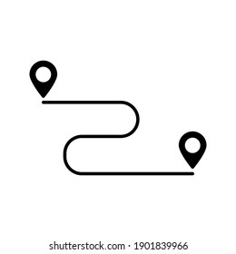 Distance icon. Thin linear distance outline icon isolated on white background from Coronavirus Prevention collection color editable