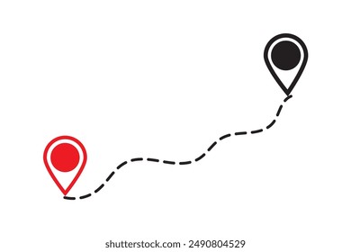 Distance icon. Thin linear distance outline icon isolated on white background from Coronavirus Prevention collection color editable