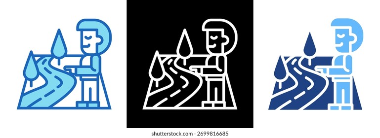 Distance Icon triplestyle Vector Illustration
