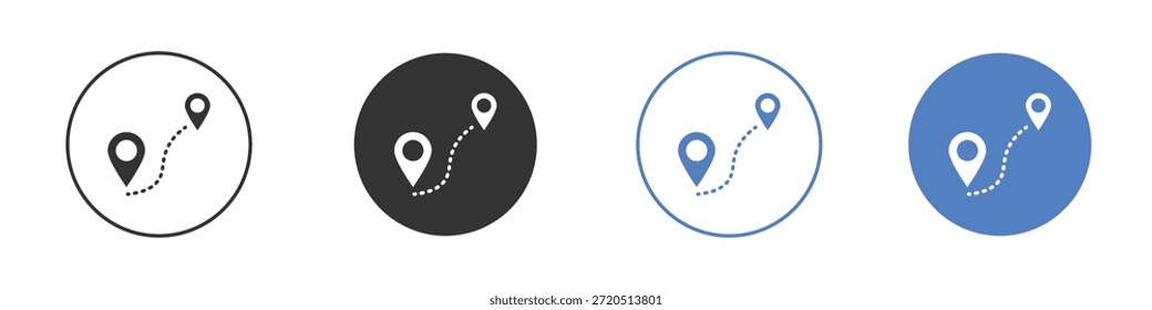 Distance icon vector clip art illustration collection