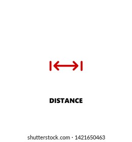 distance icon. distance vector design. sign design. red color