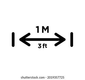 Distance icon vector flat style illustration