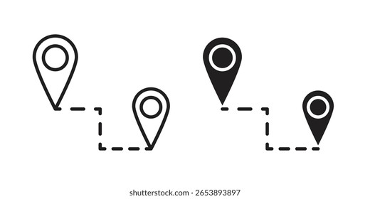 Icono de distancia Ilustración vectorial sobre un fondo transparente.