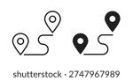 Distance icon vector logo design element. Vector emblem template.