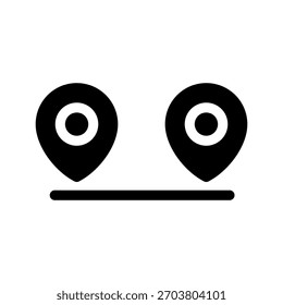 Ilustração de design de símbolo de vetor de ícone de distância