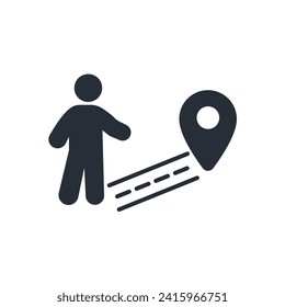 distance icon. vector.Editable stroke.linear style sign for use web design,logo.Symbol illustration.