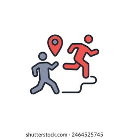 distance icon. vector.Editable stroke.linear style sign for use web design,logo.Symbol illustration.