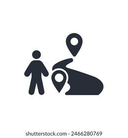 distance icon. vector.Editable stroke.linear style sign for use web design,logo.Symbol illustration.